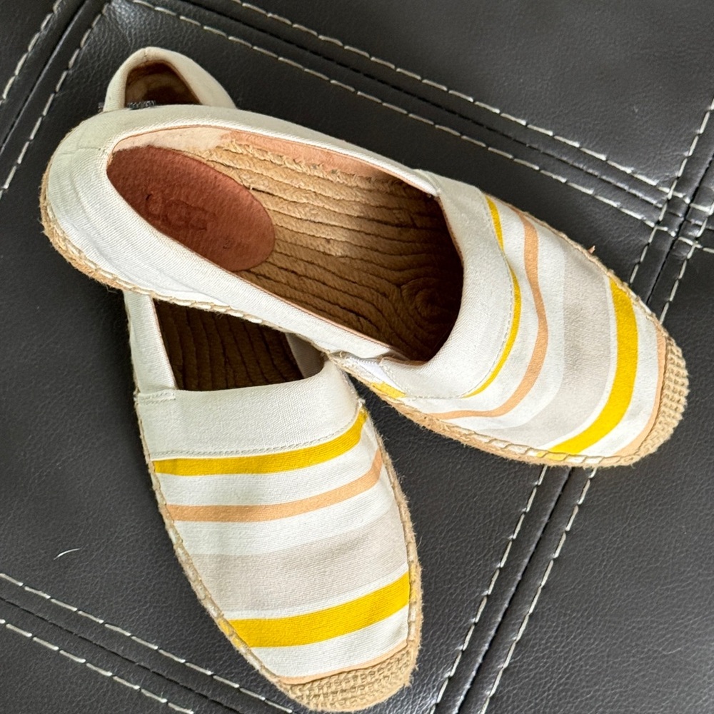 Canvas Espadrille Slip-On in Cream & Yellow - Women